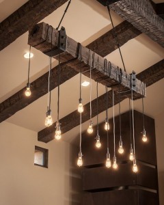 Wood beam light fixture